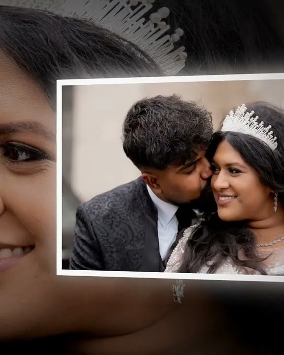 Paar in einem zärtlichen Moment während des Hochzeitstags